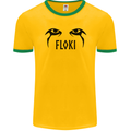 Floki Eyes Vikings Valhalla Odin Mens Ringer T-Shirt FotL Gold/Green
