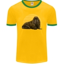 A Walrus Painting Mens Ringer T-Shirt FotL Gold/Green