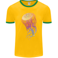 Colourful Jellyfish Ocean Life Mens Ringer T-Shirt FotL Gold/Green