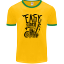 Easy Rider Motorcycle Motorbike Biker Mens Ringer T-Shirt FotL Gold/Green