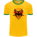 Devil Inside Me Satanic Cat Demon Evil Mens Ringer T-Shirt FotL Gold/Green