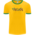 Vegan Vegetables Mens Ringer T-Shirt FotL Gold/Green