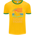 Father's Day Dad Bod It's a Father Figure Mens White Ringer T-Shirt Gold/Green