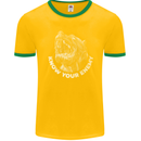 Know Your Enemy Staffy Staffordshire Terrier Mens Ringer T-Shirt FotL Gold/Green