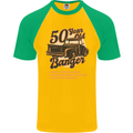 50 Year Old Banger Birthday 50th Year Old Mens S/S Baseball T-Shirt Gold/Green