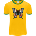 American Butterfly Flag USA July 4th Mens Ringer T-Shirt FotL Gold/Green