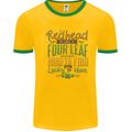St Patricks Day Redhead Ginger Funny Irish Mens White Ringer T-Shirt Gold/Green