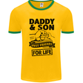 Daddy & Son Best Friends Father's Day Mens White Ringer T-Shirt Gold/Green