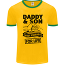 Daddy & Son Best Friends Father's Day Mens White Ringer T-Shirt Gold/Green