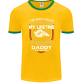 Daddy Is My Favourite Funny Fathers Day Mens Ringer T-Shirt FotL Gold/Green