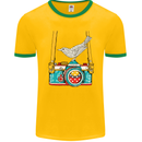 Camera With a Bird Photographer Photography Mens Ringer T-Shirt FotL Gold/Green