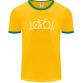 Cycling Heart Beat ECG Bike Bicycle Cyclist Mens Ringer T-Shirt FotL Gold/Green