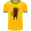 Samurai Sun  MMA Warrior Mens Ringer T-Shirt Gold/Green