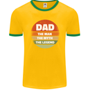 Father's Day Dad  the Man Myth Legend Funny Mens Ringer T-Shirt FotL Gold/Green