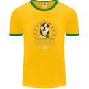 A Huskies Dog Mens Ringer T-Shirt FotL Gold/Green