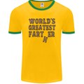 Father's Day World's Greatest Farter Funny Mens Ringer T-Shirt FotL Gold/Green