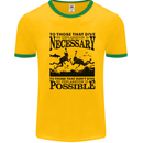 Scuba Dive No Explanation Funny Diving Mens White Ringer T-Shirt Gold/Green