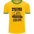 Brother & Sister Best Friends Siblings Mens White Ringer T-Shirt Gold/Green