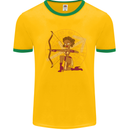 Sagittarius Female Archer Star Sign Mens Ringer T-Shirt Gold/Green
