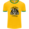 Handmade Choppers Biker Motorcycle Bike Mens Ringer T-Shirt Gold/Green