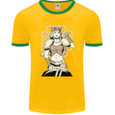 A Female Viking Shield Maiden Warrior Mens Ringer T-Shirt FotL Gold/Green