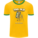 Too Old for This Shit Funny Music DJ Vinyl Mens Ringer T-Shirt FotL Gold/Green