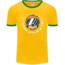 Vitamin Ski Funny Skiing Sloth Winter Sport Mens Ringer T-Shirt FotL Gold/Green
