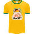 LGBT Love Equality Respect Gay Pride Day Mens White Ringer T-Shirt Gold/Green