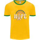 Breast Cancer Awareness Hope Mens Ringer T-Shirt FotL Gold/Green