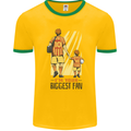Father's Day Football Dad & Son Daddy Mens Ringer T-Shirt FotL Gold/Green