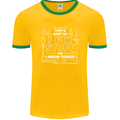I Fix Stuff Funny Plumber Electrician Mechanic Mens Ringer T-Shirt FotL Gold/Green