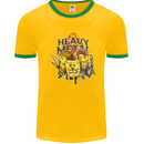 Heavy Metal Chemistry Periodic Table Mens White Ringer T-Shirt Gold/Green