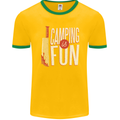 Camping is Fun Funny Murder Halloween Mens Ringer T-Shirt FotL Gold/Green