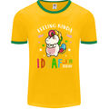 Feeling IDGAF Today Funny Offensive Unicorn Mens Ringer T-Shirt FotL Gold/Green