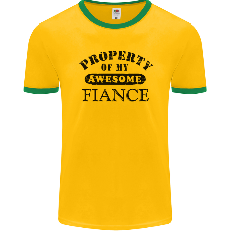 Property of My Awesome Fiance Mens Ringer T-Shirt FotL Gold/Green