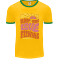 60s Keep the Love Flowing Funny Hippy Peace Mens Ringer T-Shirt FotL Gold/Green