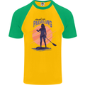 Stand Up Paddling Paddleboarding Mens S/S Baseball T-Shirt Gold/Green