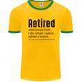 Retired Definition Funny Retirement Mens White Ringer T-Shirt Gold/Green