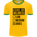 Levels of Wildness Aries Mens White Ringer T-Shirt Gold/Green