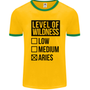Levels of Wildness Aries Mens White Ringer T-Shirt Gold/Green