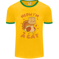 Thanksgiving Christmas Turkey I'm a Cat Mens Ringer T-Shirt FotL Gold/Green