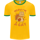 Thanksgiving Christmas Turkey I'm a Cat Mens Ringer T-Shirt FotL Gold/Green