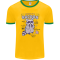 Anatomy of a Racoon Funny Mens White Ringer T-Shirt Gold/Green
