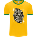 Sniper Playing Card Military Army Elite Mens Ringer T-Shirt FotL Gold/Green