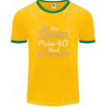 40th Birthday Queen Forty Years Old 40 Mens Ringer T-Shirt FotL Gold/Green