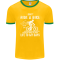 Cycling Life To Days Funny Cyclist Bicycle Mens Ringer T-Shirt FotL Gold/Green