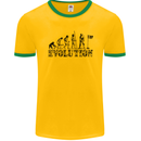 Evolution of a Golfer Funny Golf Golfing Mens Ringer T-Shirt FotL Gold/Green