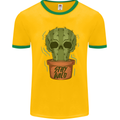 Cactus Skull Gardening Gardener Plants Mens Ringer T-Shirt FotL Gold/Green