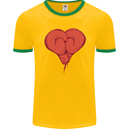 Heart Boxing Gloves Boxer MMA Muay Thai Mens Ringer T-Shirt FotL Gold/Green