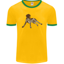 German Shorthaired Pointer Dog Mens Ringer T-Shirt FotL Gold/Green